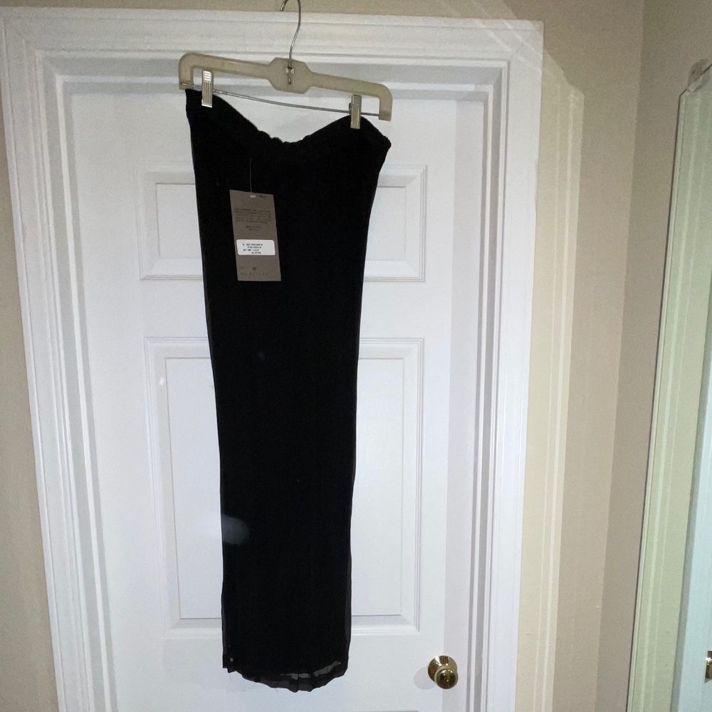 Palazzo Pants, Sheer Black Rayon, New With Tag